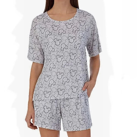 Disney Women's 2 Piece Short Sleeve Shirt & Short Pajama Set - Picture 2 of 3